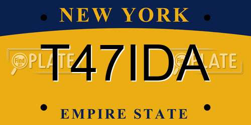 T47IDA New York License Plate