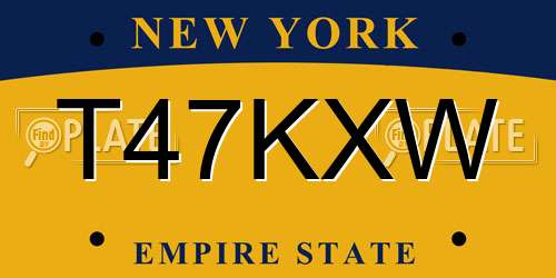 T47KXW New York License Plate