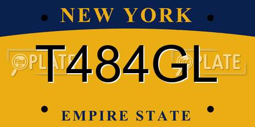 T484GL New York License Plate