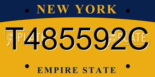 T485592C New York License Plate