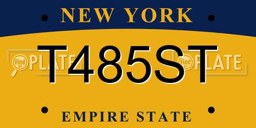 T485ST New York License Plate