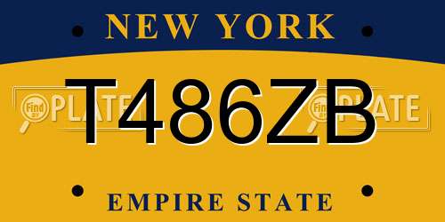 T486ZB New York License Plate