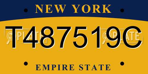 T487519C New York License Plate