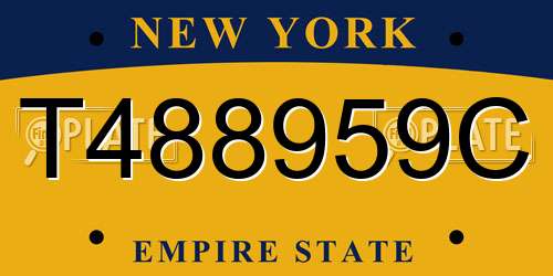 T488959C New York License Plate