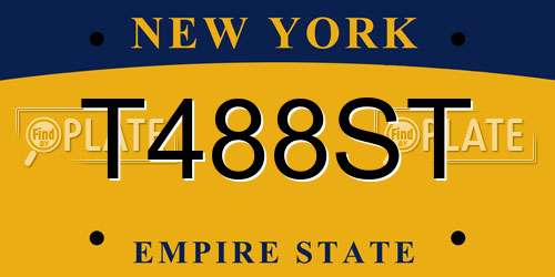 T488ST New York License Plate