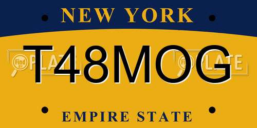 T48MOG New York License Plate