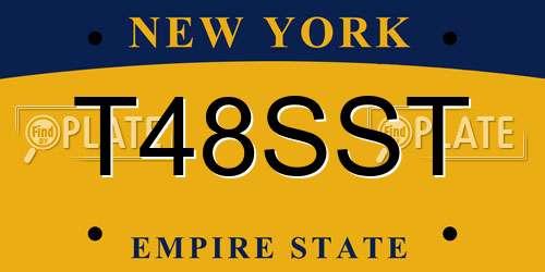 T48SST New York License Plate
