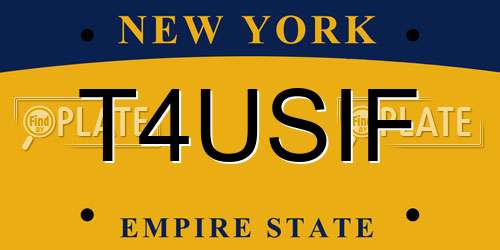 T4USIF New York License Plate