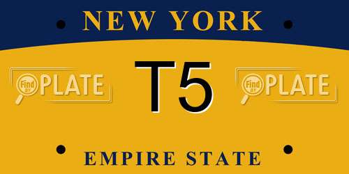 T5 New York License Plate