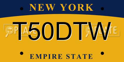T50DTW New York License Plate