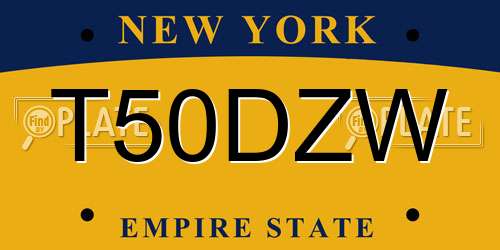 T50DZW New York License Plate