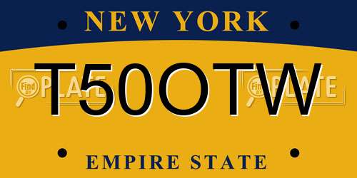 T50OTW New York License Plate