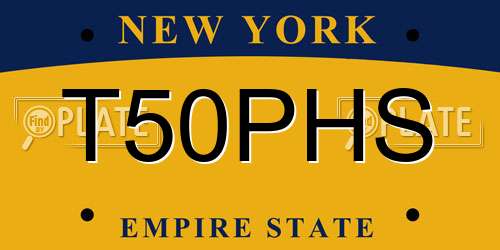 T50PHS New York License Plate