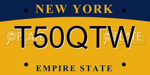 T50QTW New York License Plate