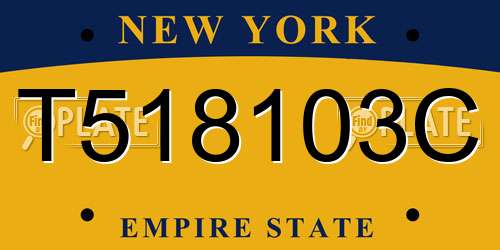 T518103C New York License Plate