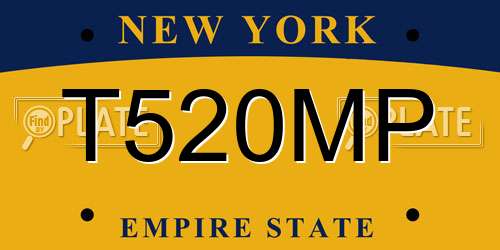 T520MP New York License Plate
