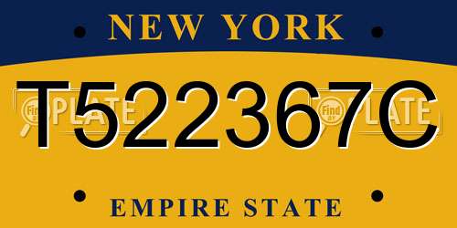 T522367C New York License Plate