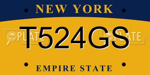 T524GS New York License Plate