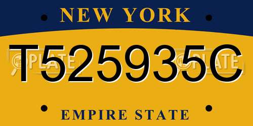 T525935C New York License Plate
