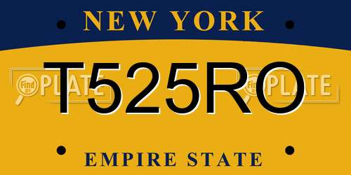 T525RO New York License Plate