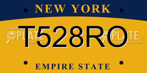 T528RO New York License Plate