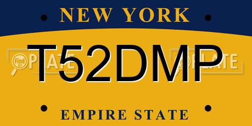 T52DMP New York License Plate