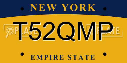 T52QMP New York License Plate