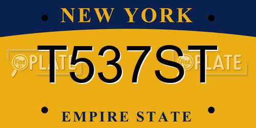 T537ST New York License Plate