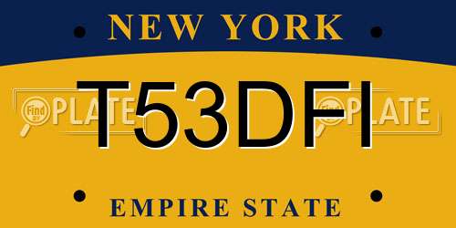 T53DFI New York License Plate