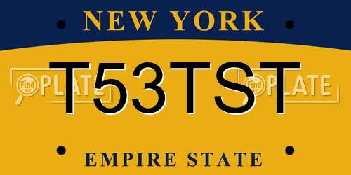 T53TST New York License Plate