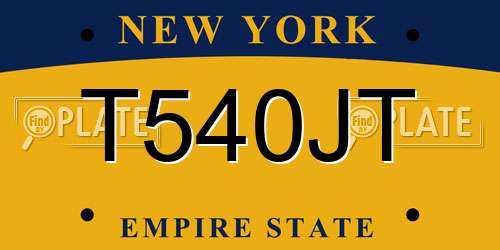 T540JT New York License Plate