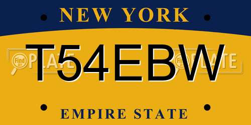 T54EBW New York License Plate