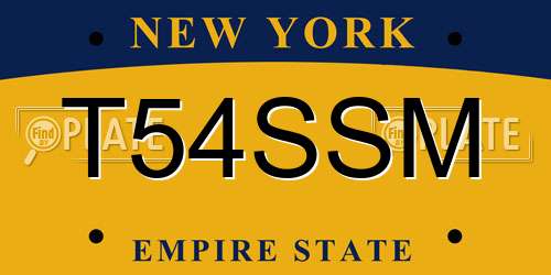 T54SSM New York License Plate