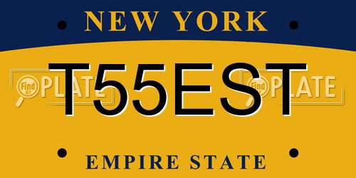 T55EST New York License Plate