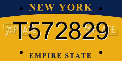 T572829 New York License Plate