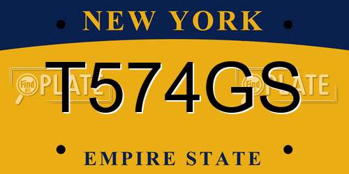 T574GS New York License Plate