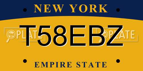 T58EBZ New York License Plate