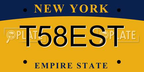 T58EST New York License Plate