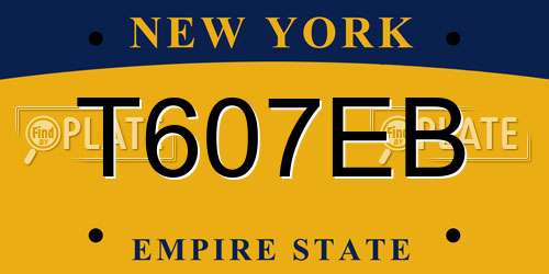 T607EB New York License Plate