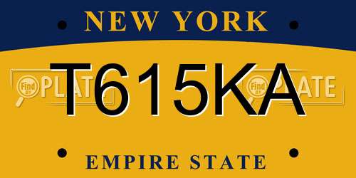 T615KA New York License Plate