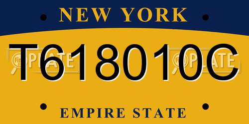T618010C New York License Plate