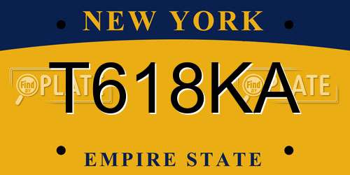 T618KA New York License Plate