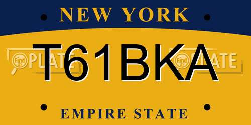 T61BKA New York License Plate
