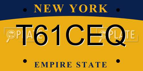 T61CEQ New York License Plate