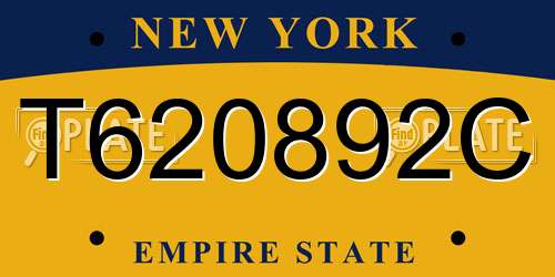 T620892C New York License Plate