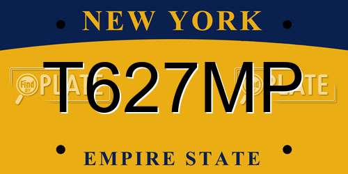 T627MP New York License Plate