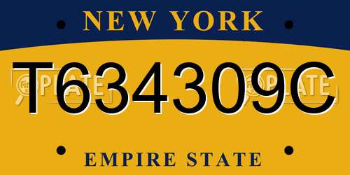 T634309C New York License Plate