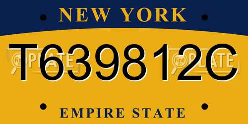 T639812C New York License Plate
