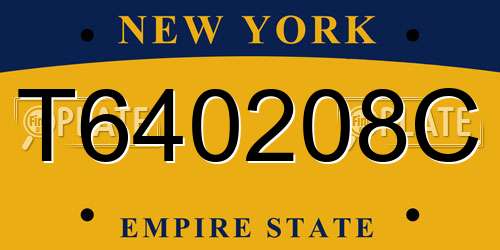 T640208C New York License Plate