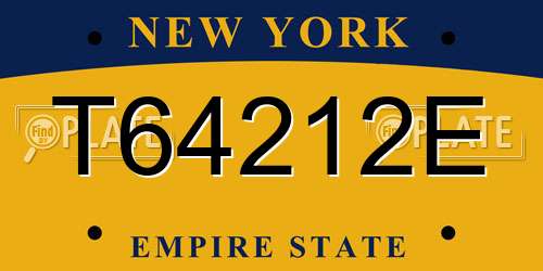 T64212E New York License Plate